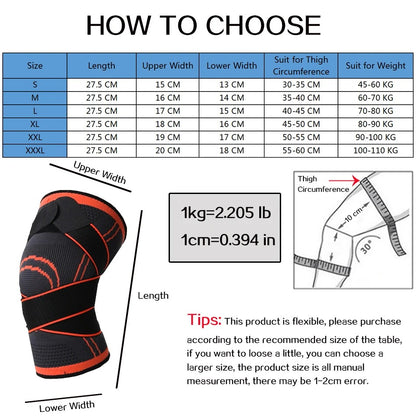 Sports Kneepad Men Pressurised Elastic Knee Pads